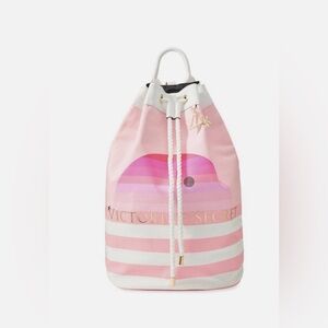 Victoria's Secret Pink and White Striped Bag